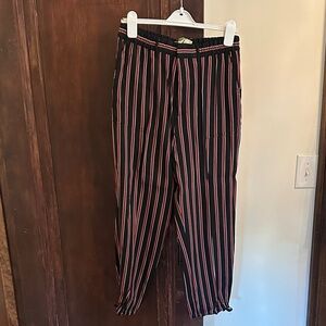 Anthropologie Black and Red Striped Women's Pants
